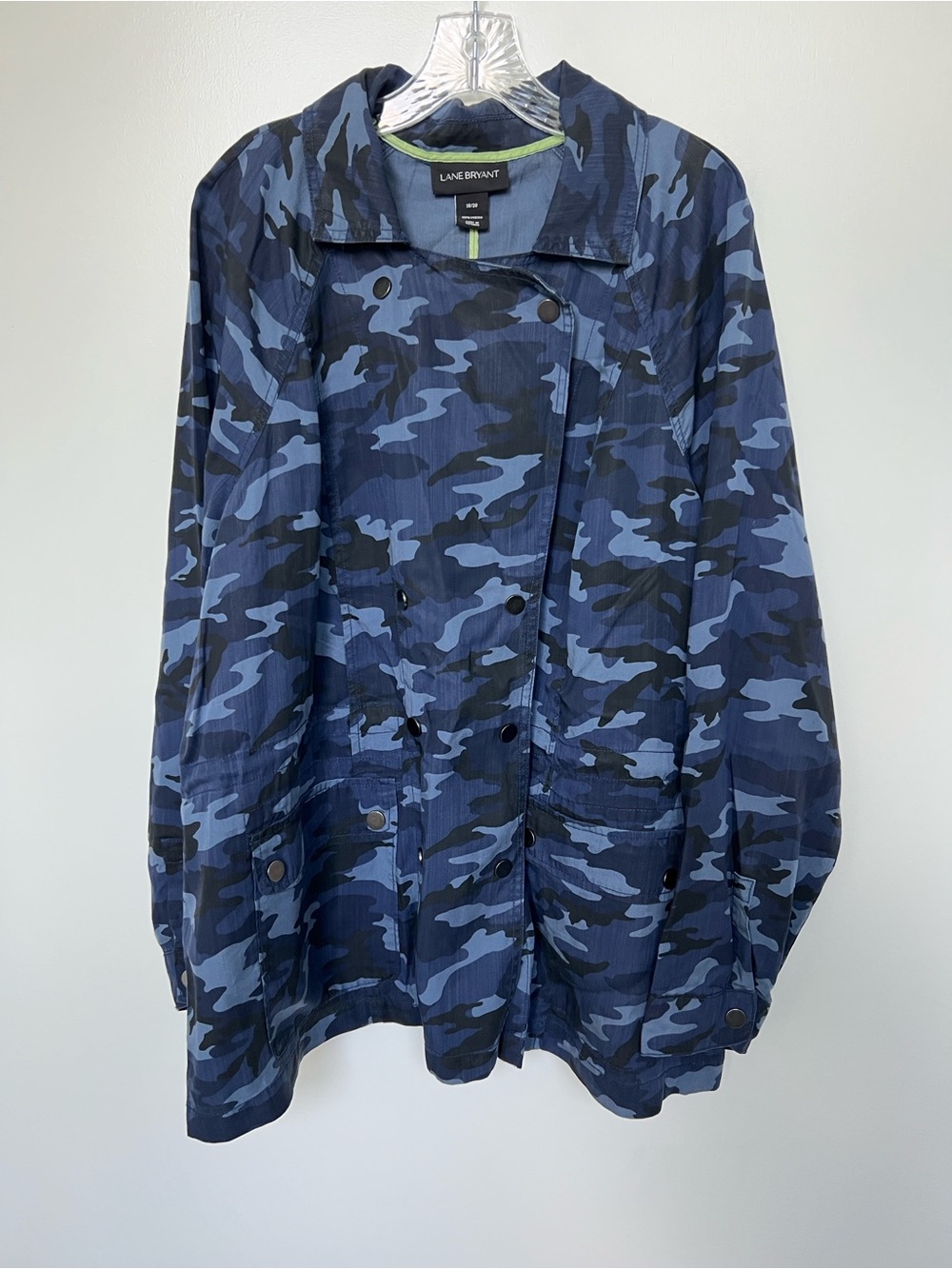 Lightweight Navy Camo Utility Jacket - lane Bryant